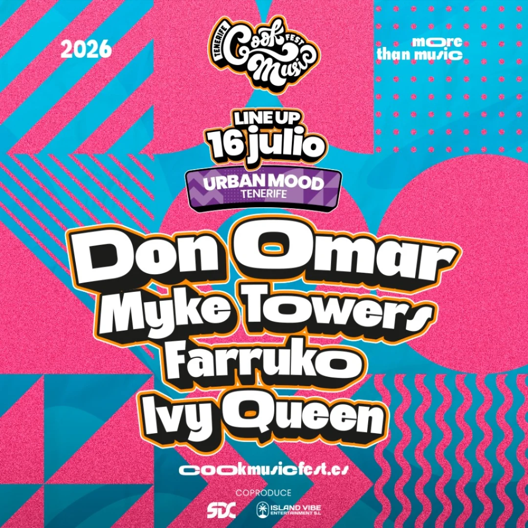 Line up 16 julio · Urban Mood Tenerife · Don Omar, Myke Towers, Farruko, Ivy Queen