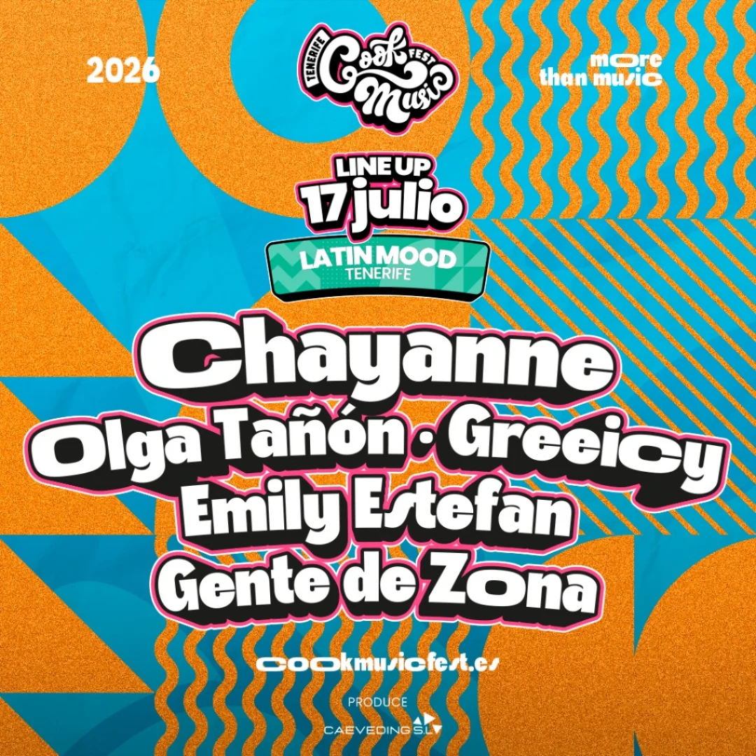Line up 17 julio · Latin Mood Tenerife · Chayanne, Olga Tañón, Greeicy, Emily Estefan, Gente de Zona